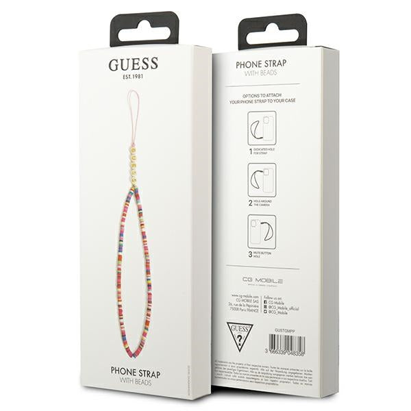 Guess pakabukas GUSTGMPP telefono dirželis daugiaspalvis rožinis/daugiaspalvis rožinis Heishi Beads