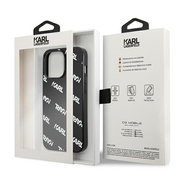 Karl Lagerfeld Allover dėklas, skirtas iPhone 13 Pro / iPhone 13 - juodas