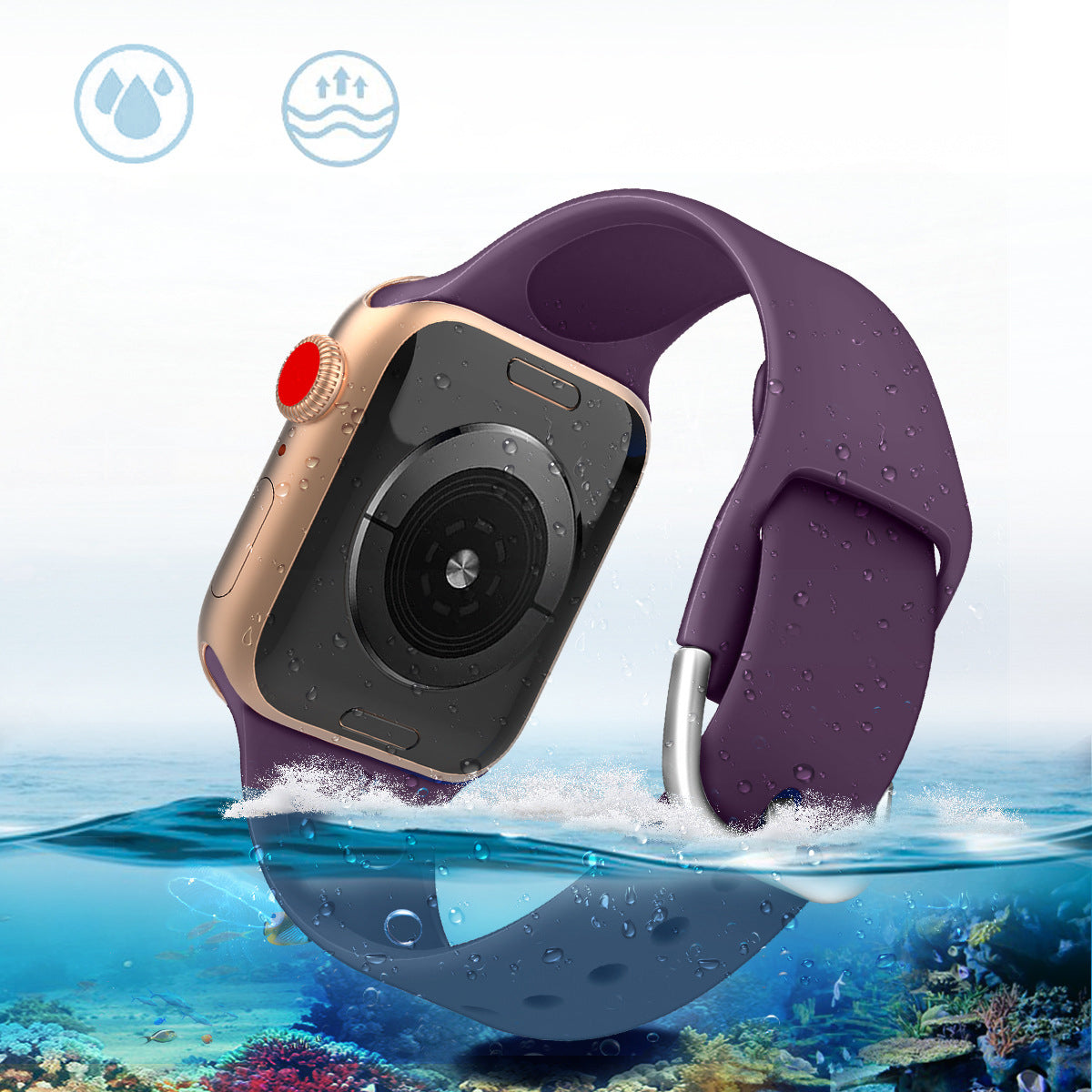 Silikoninis dirželis APS Apple Watch 38/40/41 mm – mėtinis