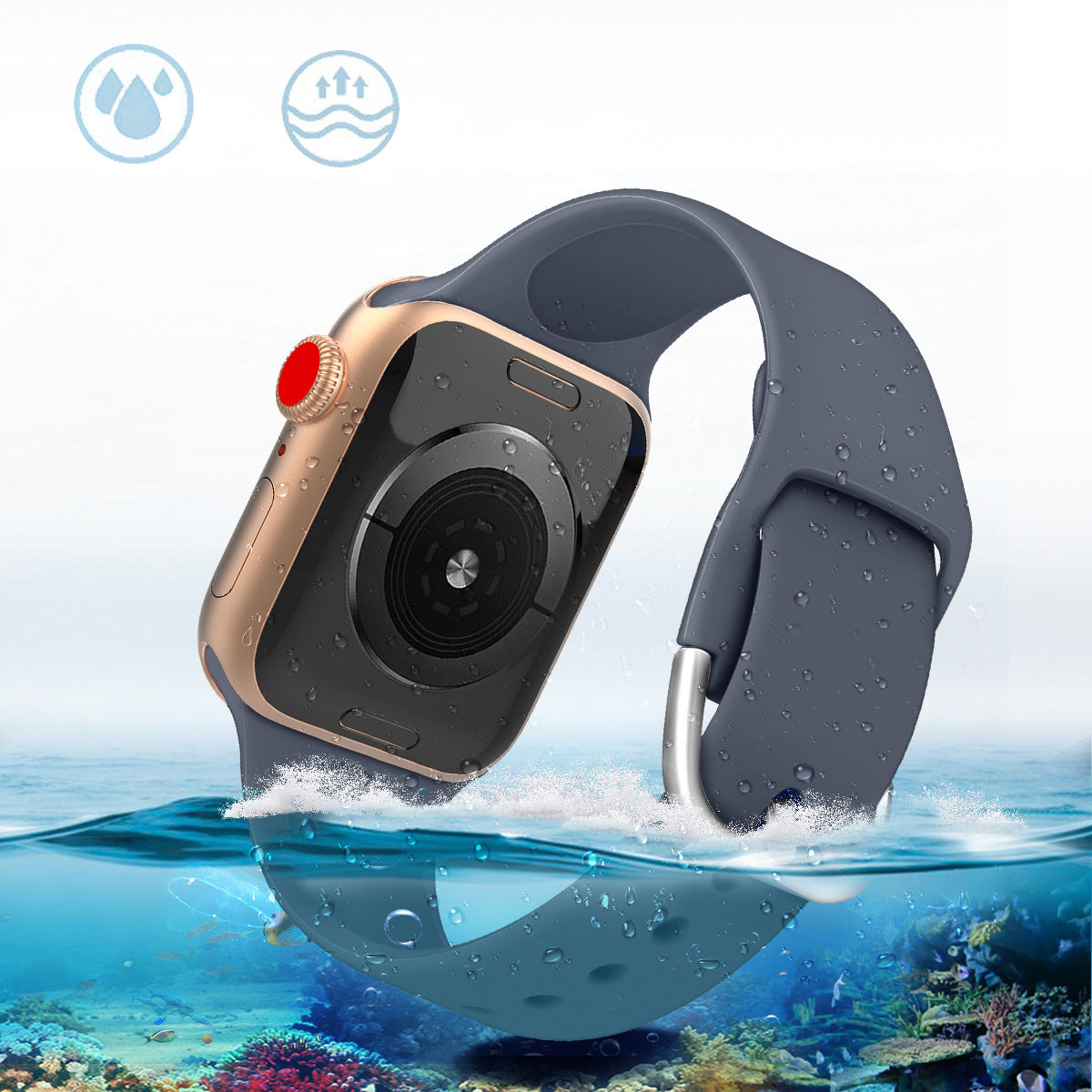 Silikoninis dirželis APS Apple Watch 42/44/45 mm – mėtinis