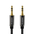 Wozinsky universalus mini jack kabelis 2x AUX laidas 1,5 m juodas