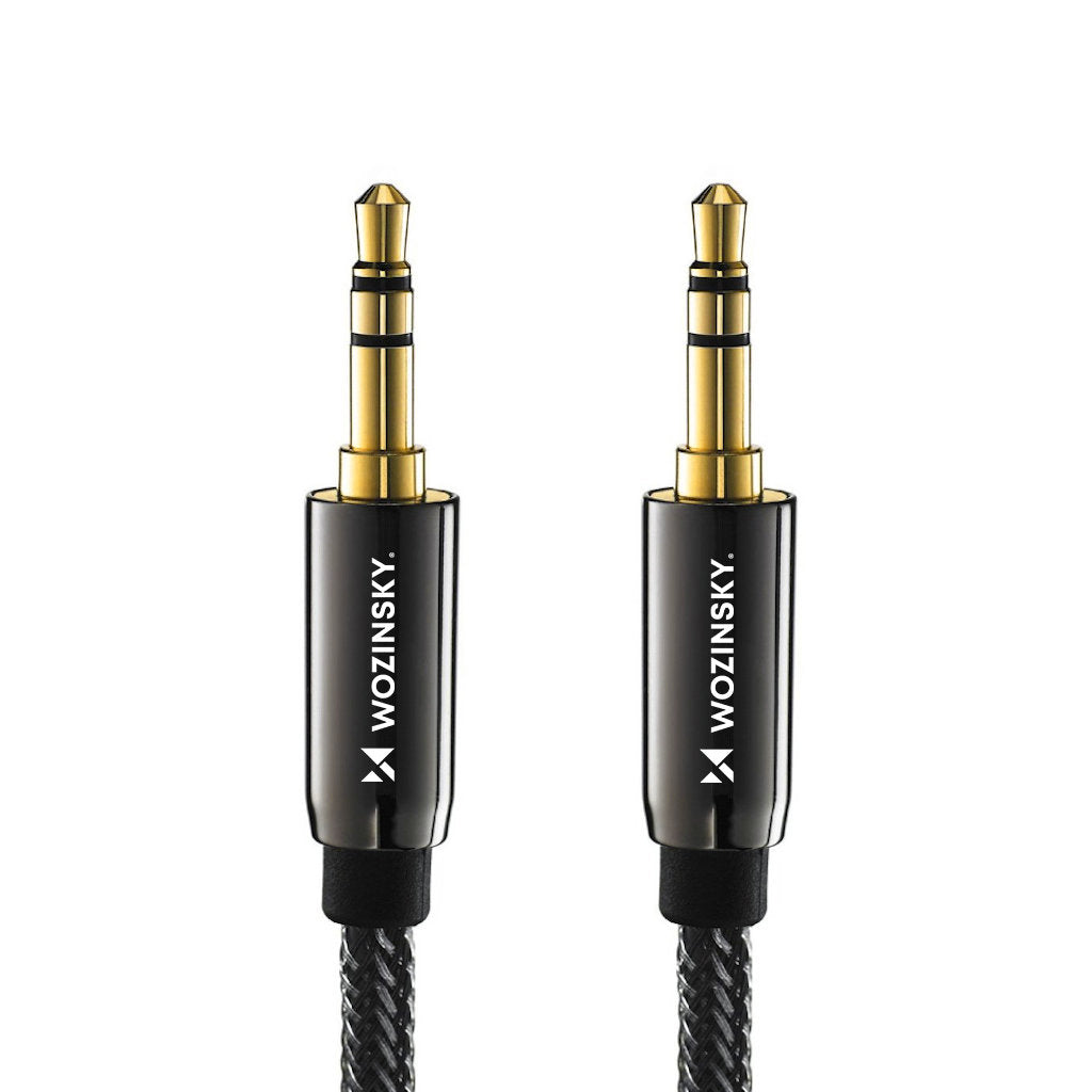Wozinsky universalus mini jack kabelis 2x AUX laidas 1,5 m juodas