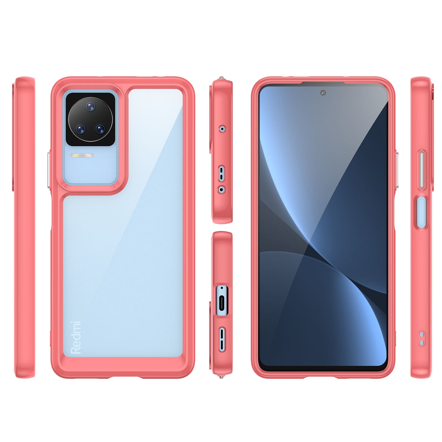 Outer Space Case dėklas Xiaomi Poco F4 5G – raudonas -- Xiaomi Poco F4