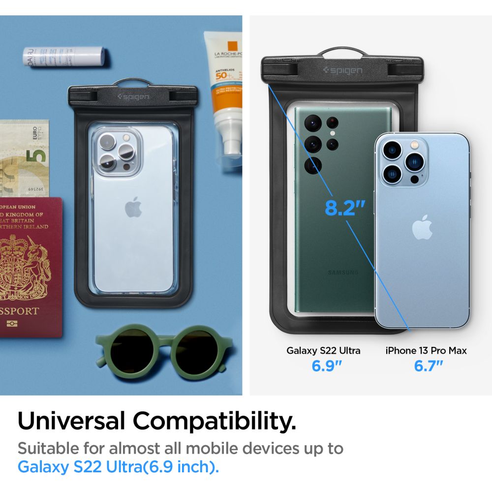 Spigen Aqua Shield A601 vandeniui atsparus dėklas IPX8 – juodas -- Cell phone cases and covers