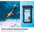 Spigen Aqua Shield A601 vandeniui atsparus dėklas IPX8 – juodas -- Cell phone cases and covers