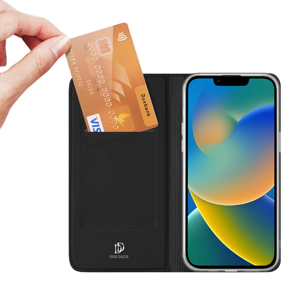 Dux Ducis Skin Pro atverčiamas dėklas iPhone 14 Plus – juodas -- iPhone 14 Plus