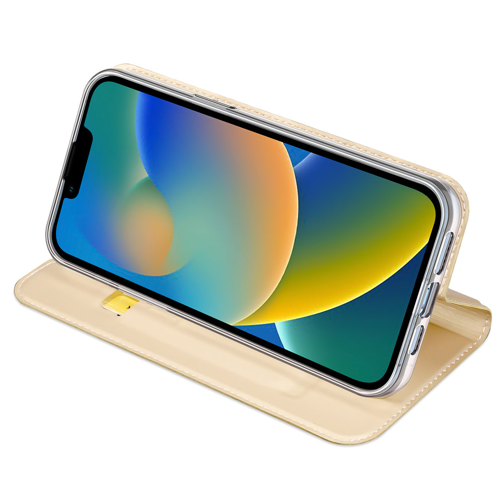 Dux Ducis Skin Pro atverčiamas dėklas iPhone 14 Plus – auksinis -- iPhone 14 Plus