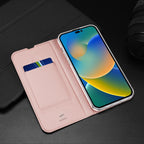 Dux Ducis Skin Pro atverčiamas dėklas iPhone 14 Pro – auksinis