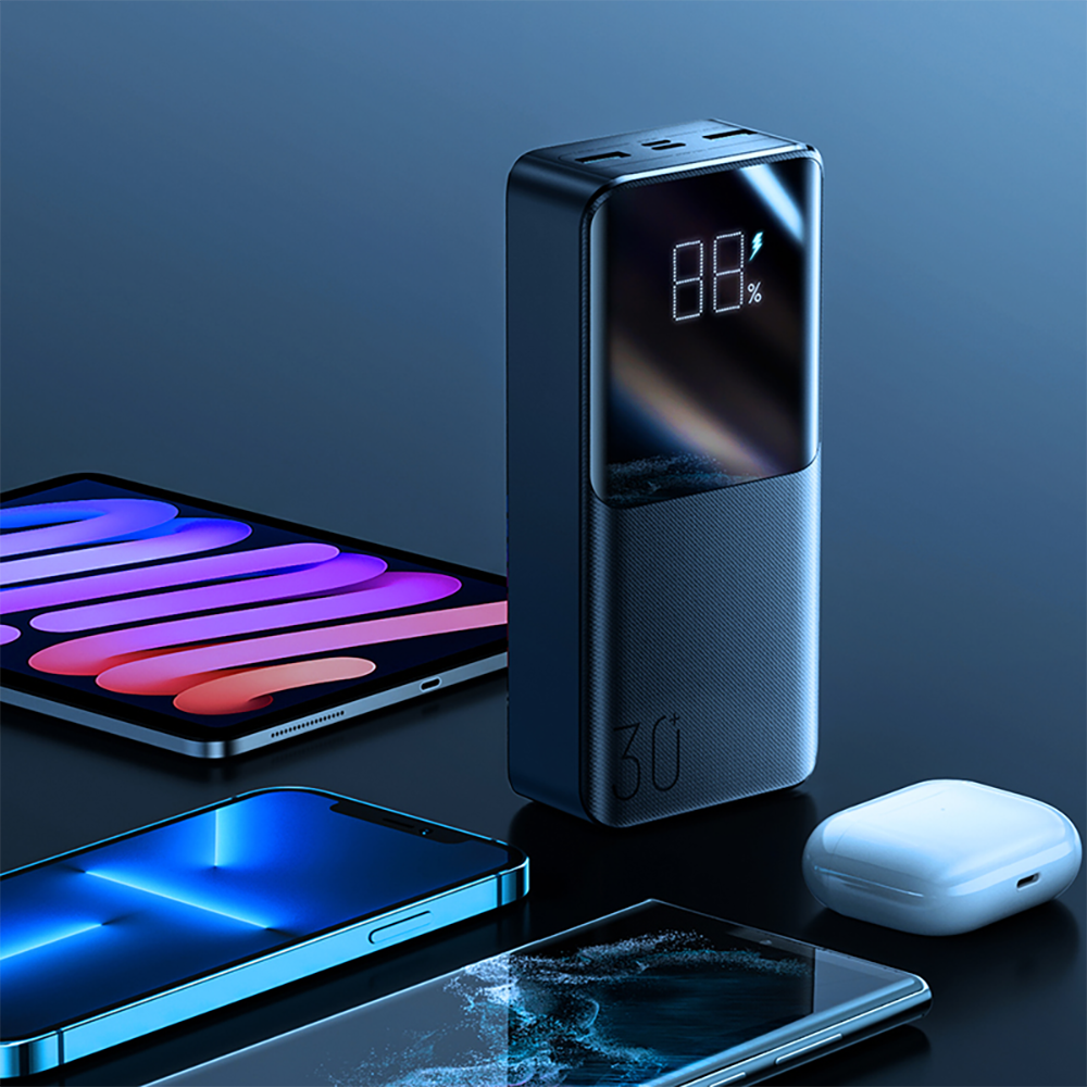 Joyroom maitinimo blokas 30000mAh 22.5W PD QC3.0 AFC juodas (JR-QP193) -- Powerbanks