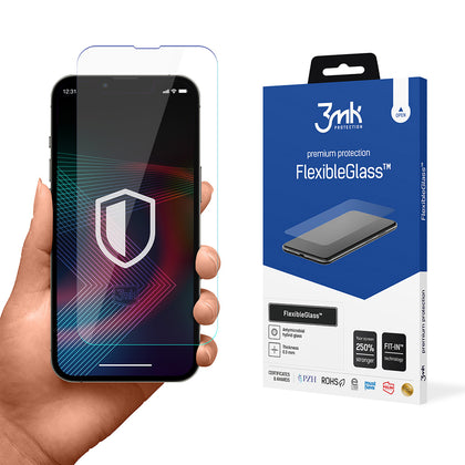 Grūdintas stiklas skirtas iPhone 14 Pro / iPhone 14 hibridiniam flexi 7H iš 3mk FlexibleGlass serijos