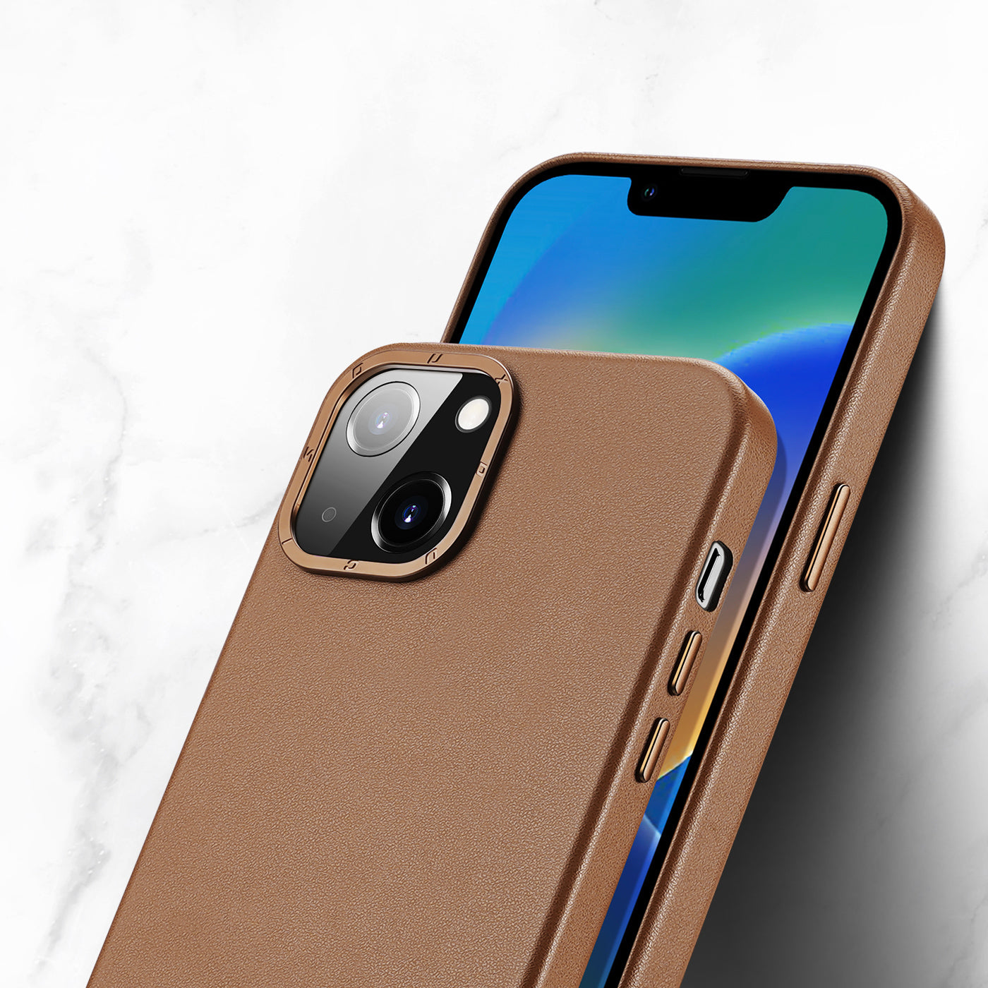 Dux Ducis Grit MagSafe dėklas iPhone 14 Plus – rudas