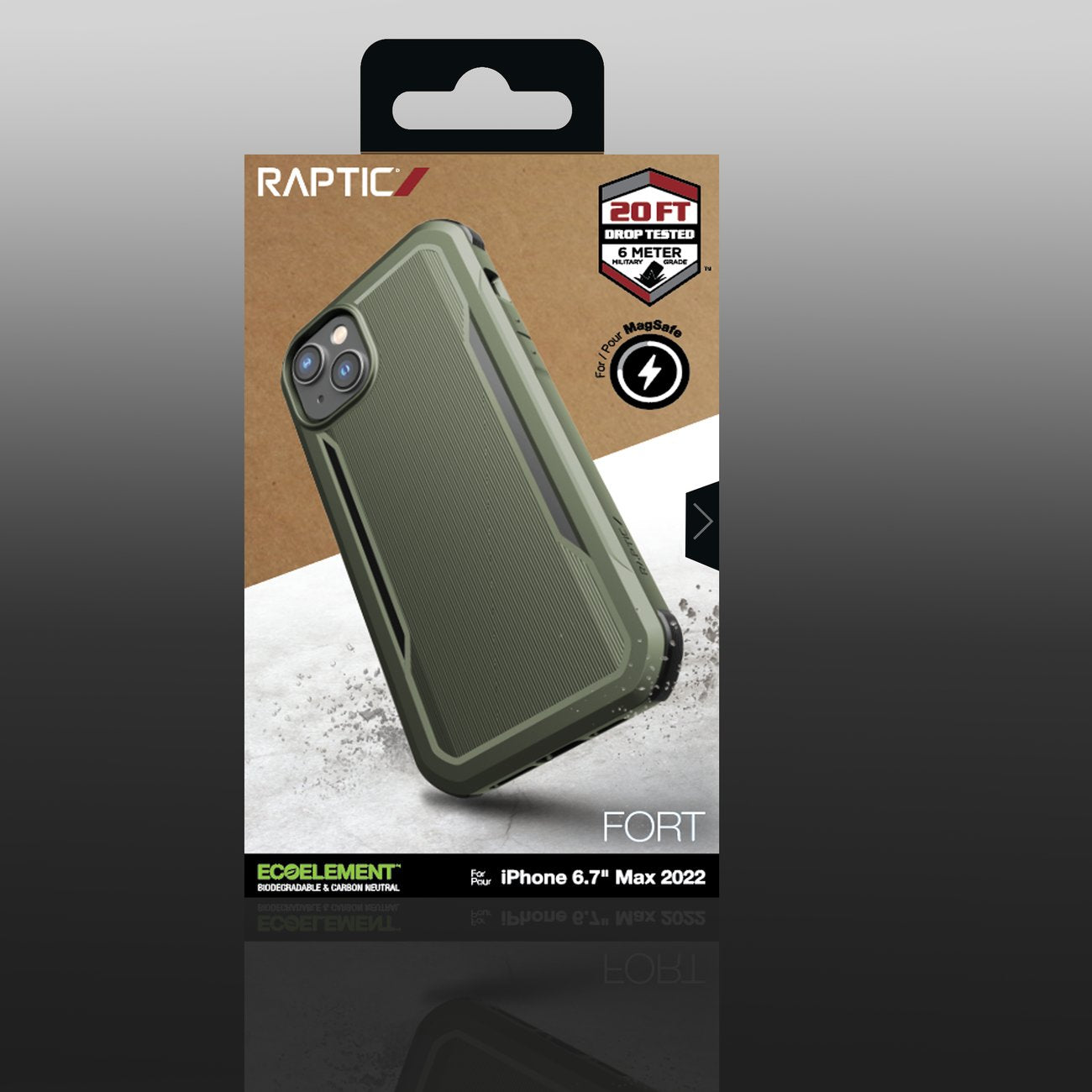 Raptic Fort Built MagSafe dėklas iPhone 14 Plus – žalias