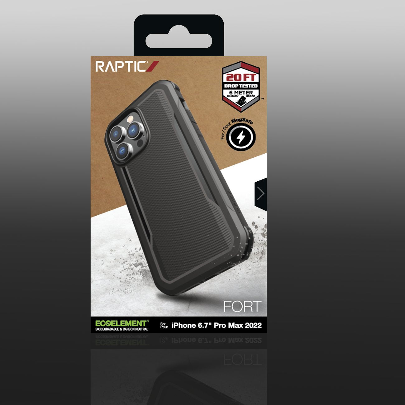 Raptic Fort dėklas iPhone 14 Pro Max su MagSafe – juodas