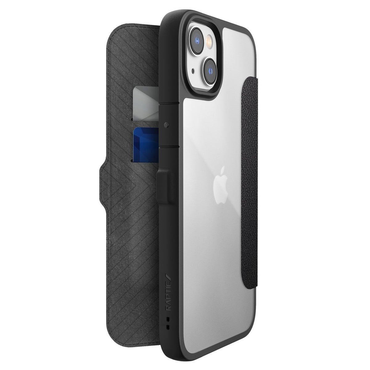 Raptic Urban Folio MagSafe dėklas iPhone 14 Plus – juodas