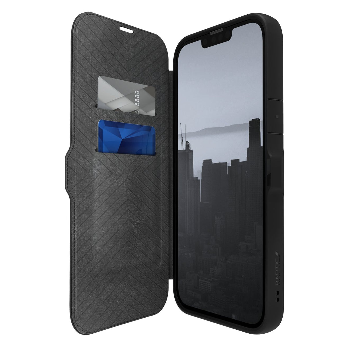 Raptic Urban Folio MagSafe dėklas iPhone 14 Plus – juodas