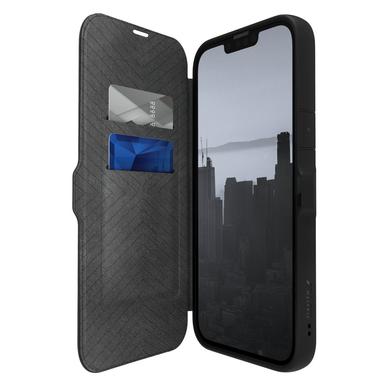 Raptic Urban Folio MagSafe dėklas iPhone 14 Plus – juodas