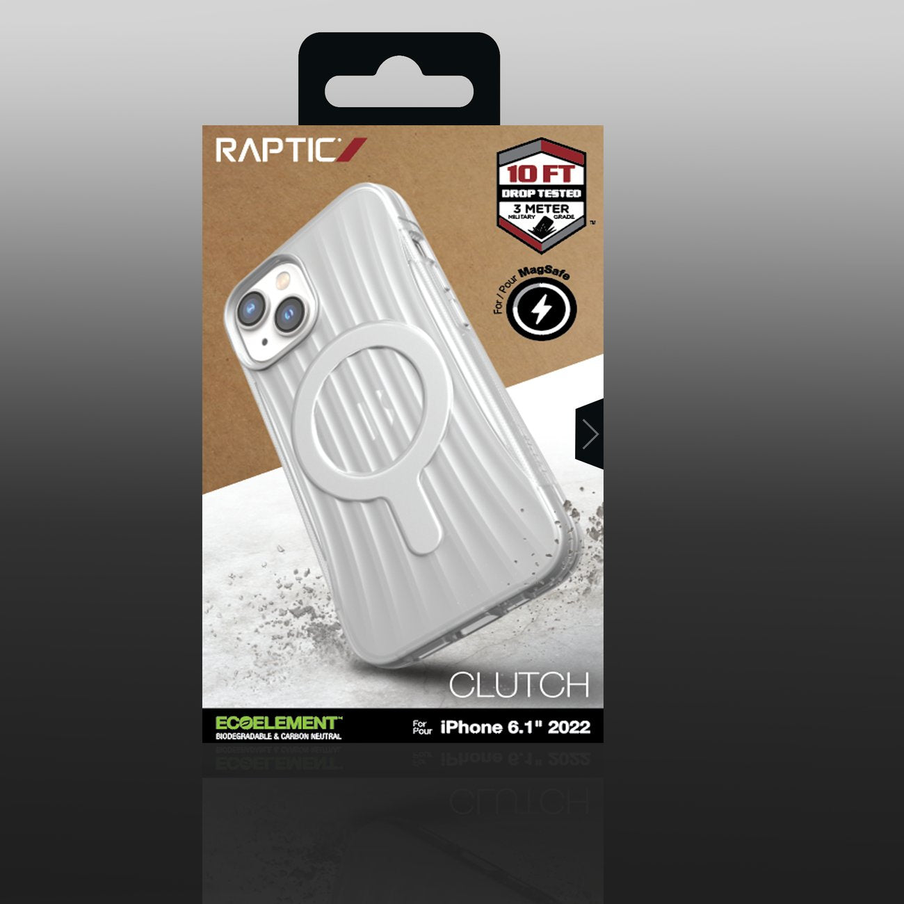 Raptic MagSafe dėklas iPhone 14 – skaidrus