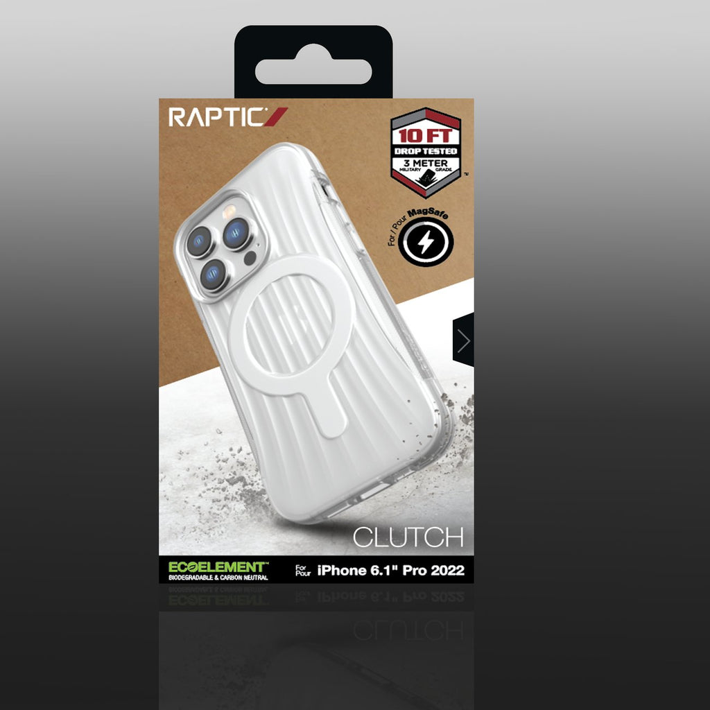 Raptic Clutch dėklas iPhone 14 Pro – skaidrus, MagSafe