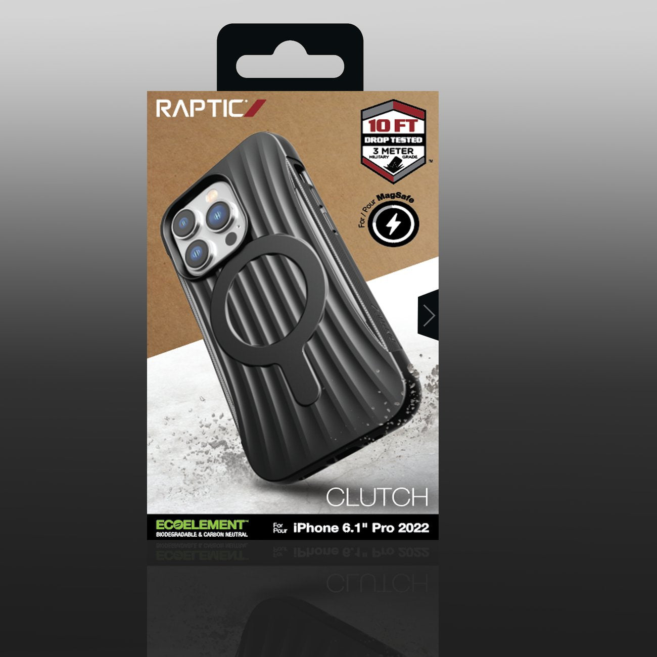 Raptic Clutch MagSafe dėklas iPhone 14 Pro – juodas