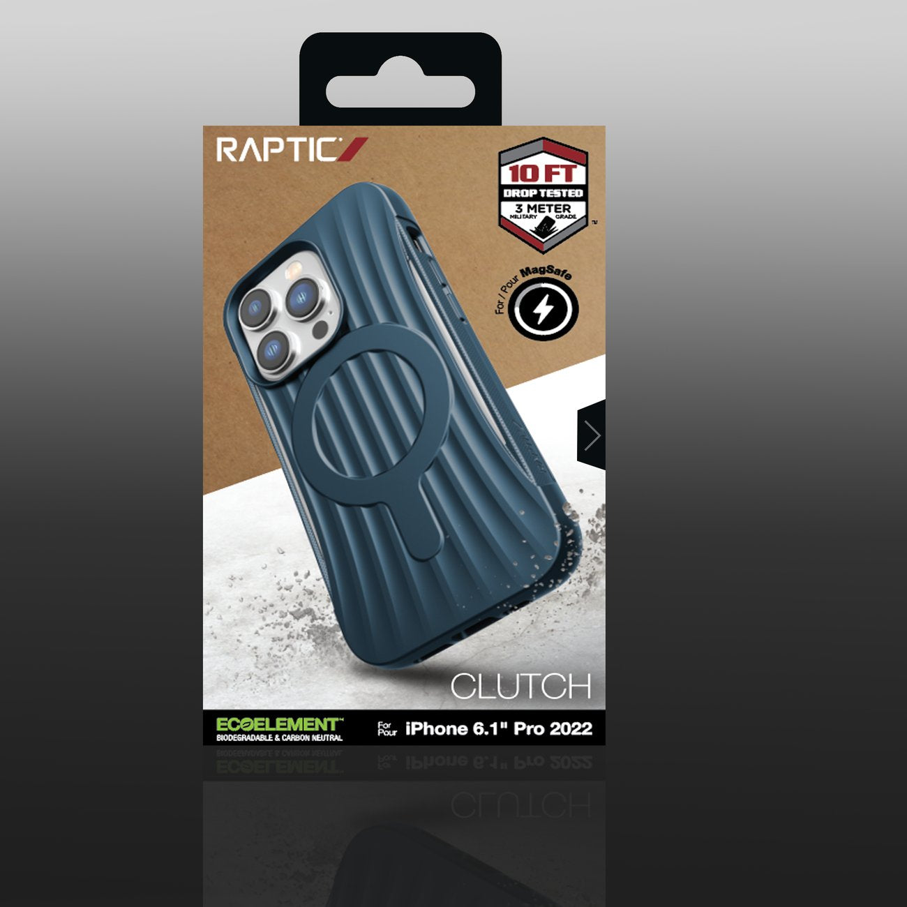 Raptic Clutch Built MagSafe dėklas iPhone 14 Pro – mėlynas