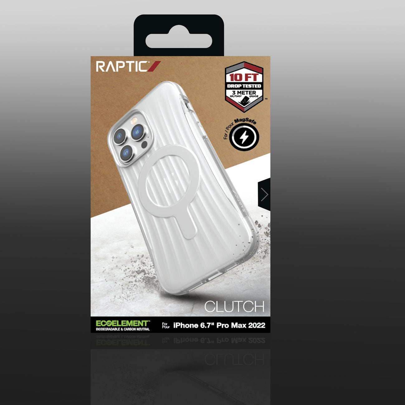Raptic MagSafe dėklas iPhone 14 Pro Max – skaidrus