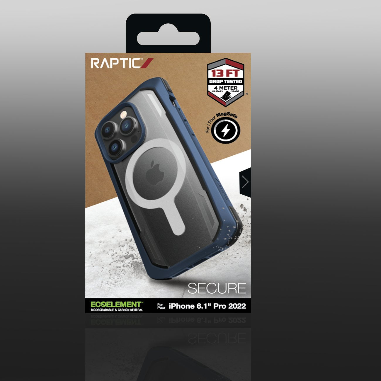 Raptic Secure MagSafe dėklas iPhone 14 Pro – mėlynas