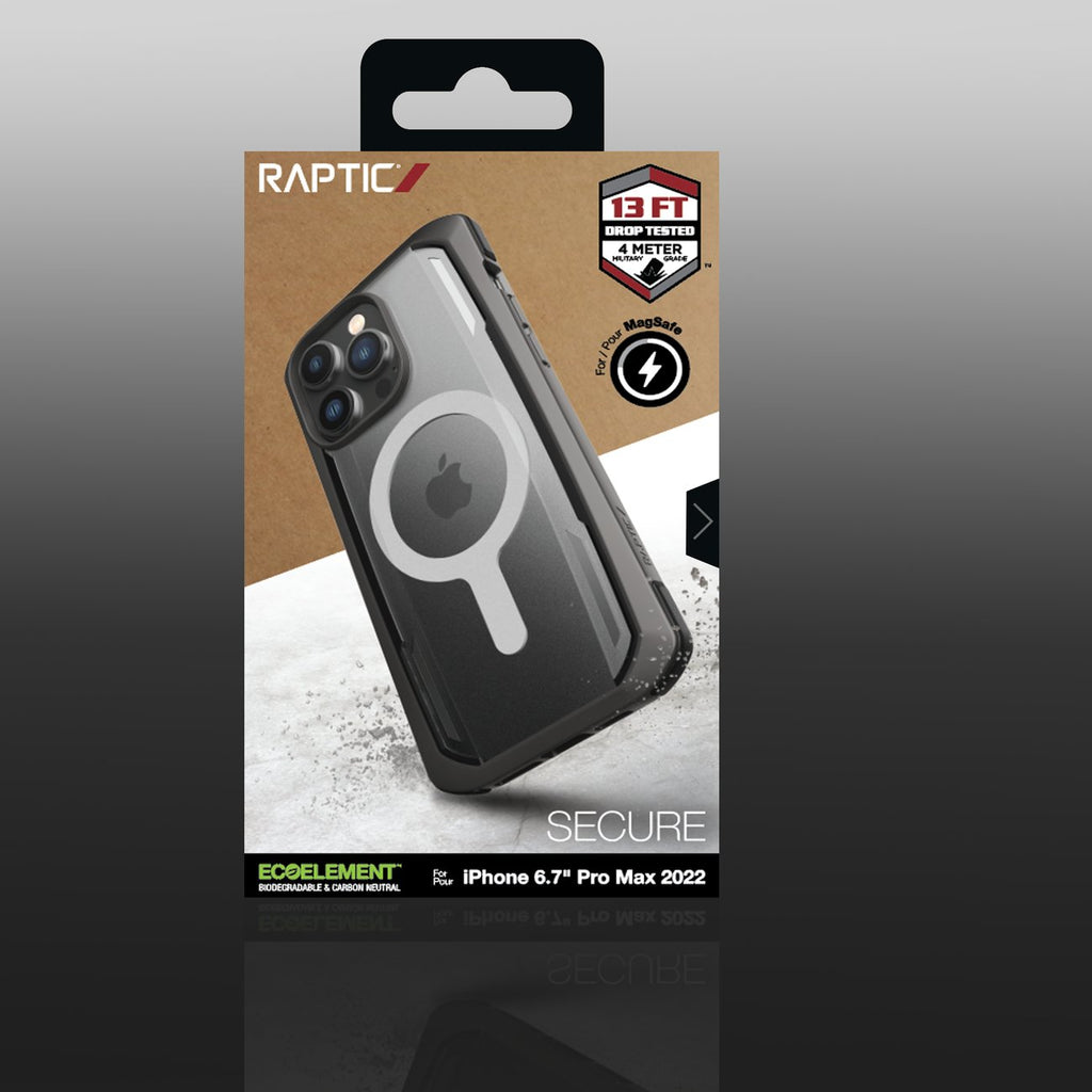 Raptic Secure Built MagSafe dėklas iPhone 14 Pro Max – juodas
