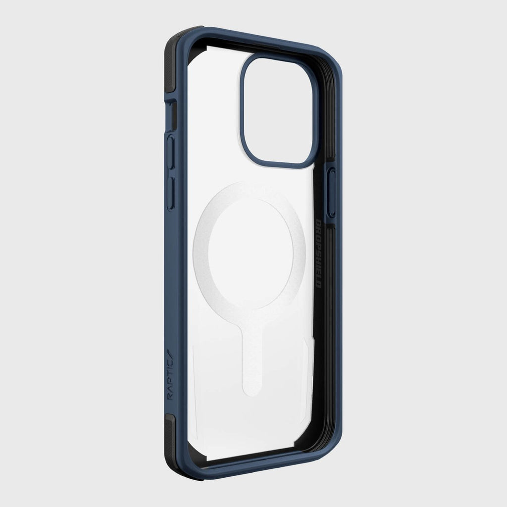 Raptic Secure built MagSafe dėklas iPhone 14 Pro Max – mėlynas