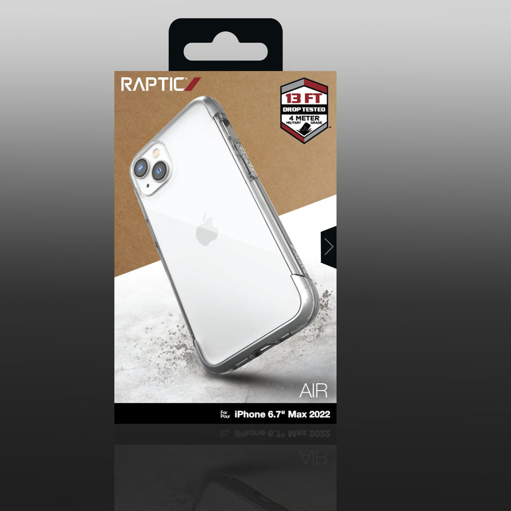 Raptic Air šarvuotas MagSafe dėklas iPhone 14 Plus – sidabrinis