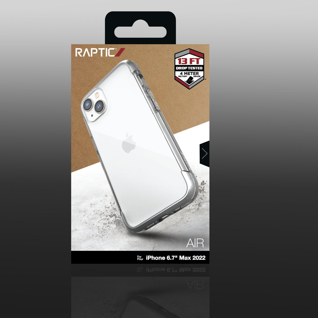 Raptic Air šarvuotas MagSafe dėklas iPhone 14 Plus – sidabrinis