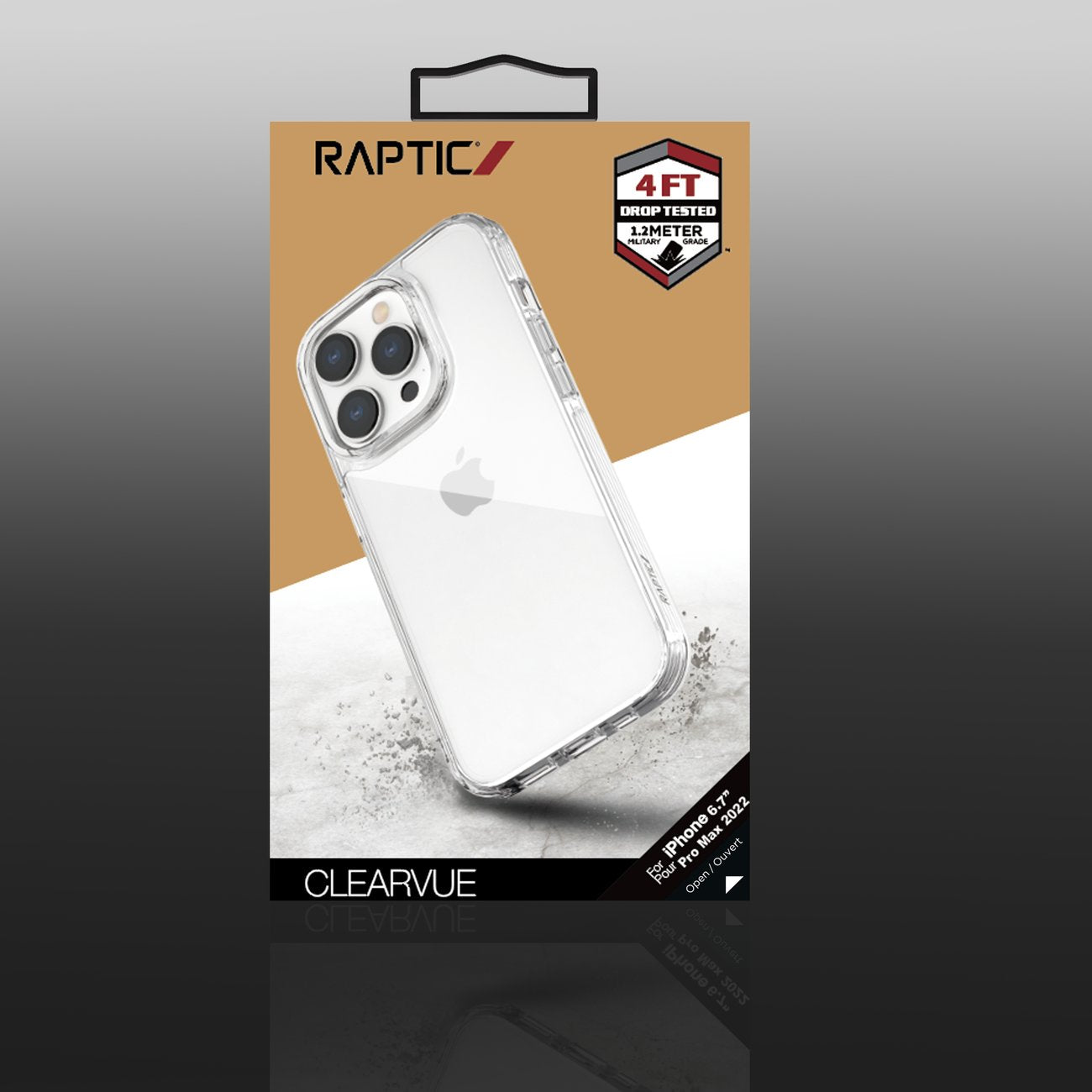 Raptic Clearvue dėklas iPhone 14 Pro Max – skaidrus