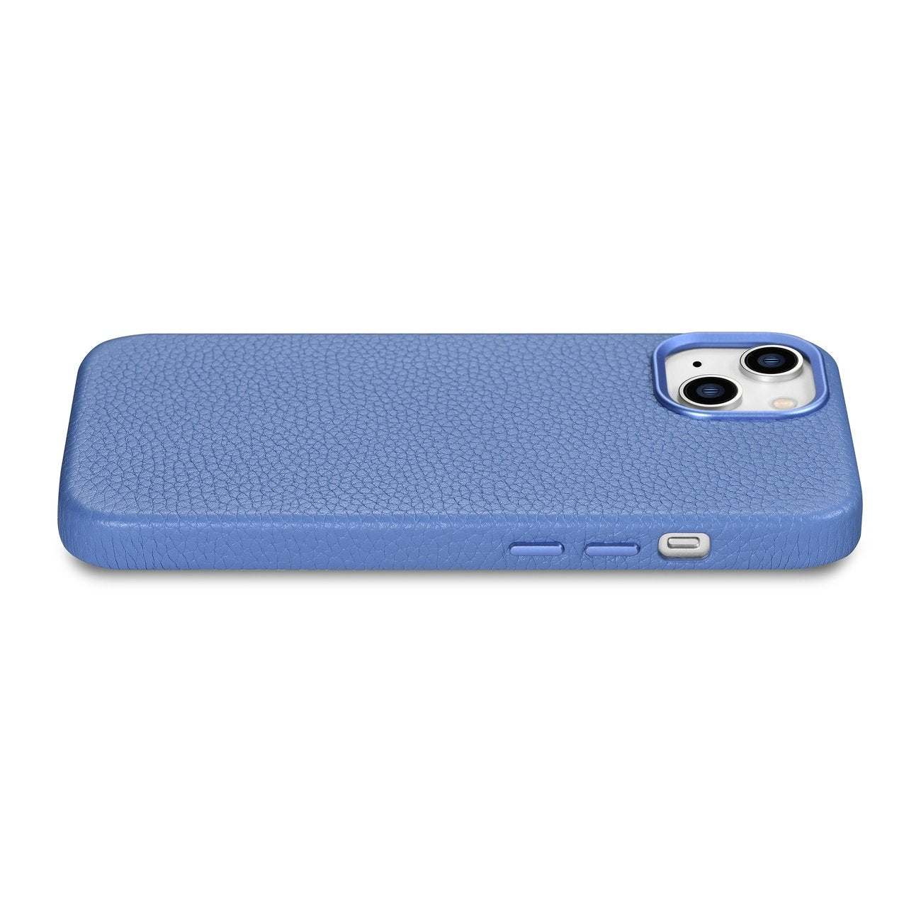 iCarer Litchi Premium Leather MagSafe dėklas iPhone 14 Plus – šviesiai mėlynas