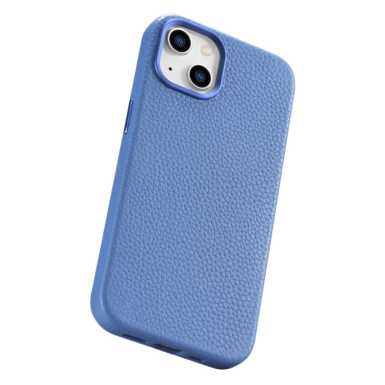 iCarer Litchi Premium Leather MagSafe dėklas iPhone 14 Plus – šviesiai mėlynas