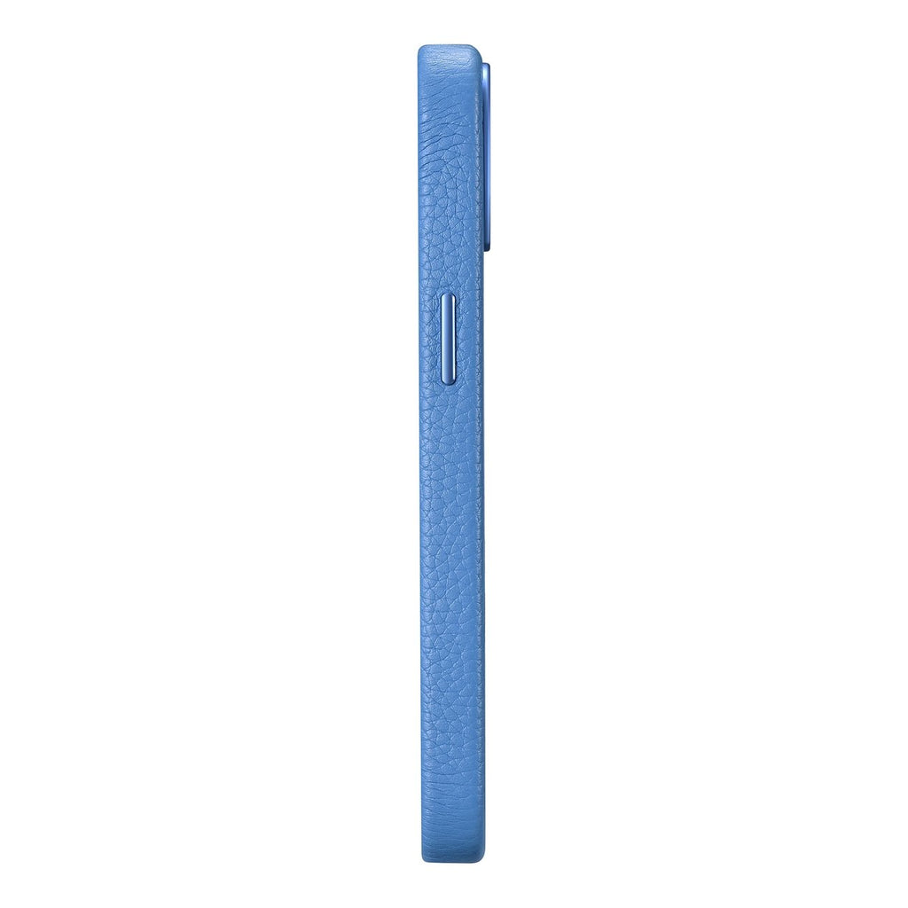 iCarer Litchi Premium Leather MagSafe dėklas iPhone 14 Plus – šviesiai mėlynas