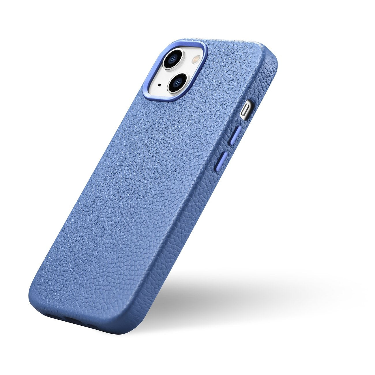 iCarer Litchi Premium Leather MagSafe dėklas iPhone 14 Plus – šviesiai mėlynas