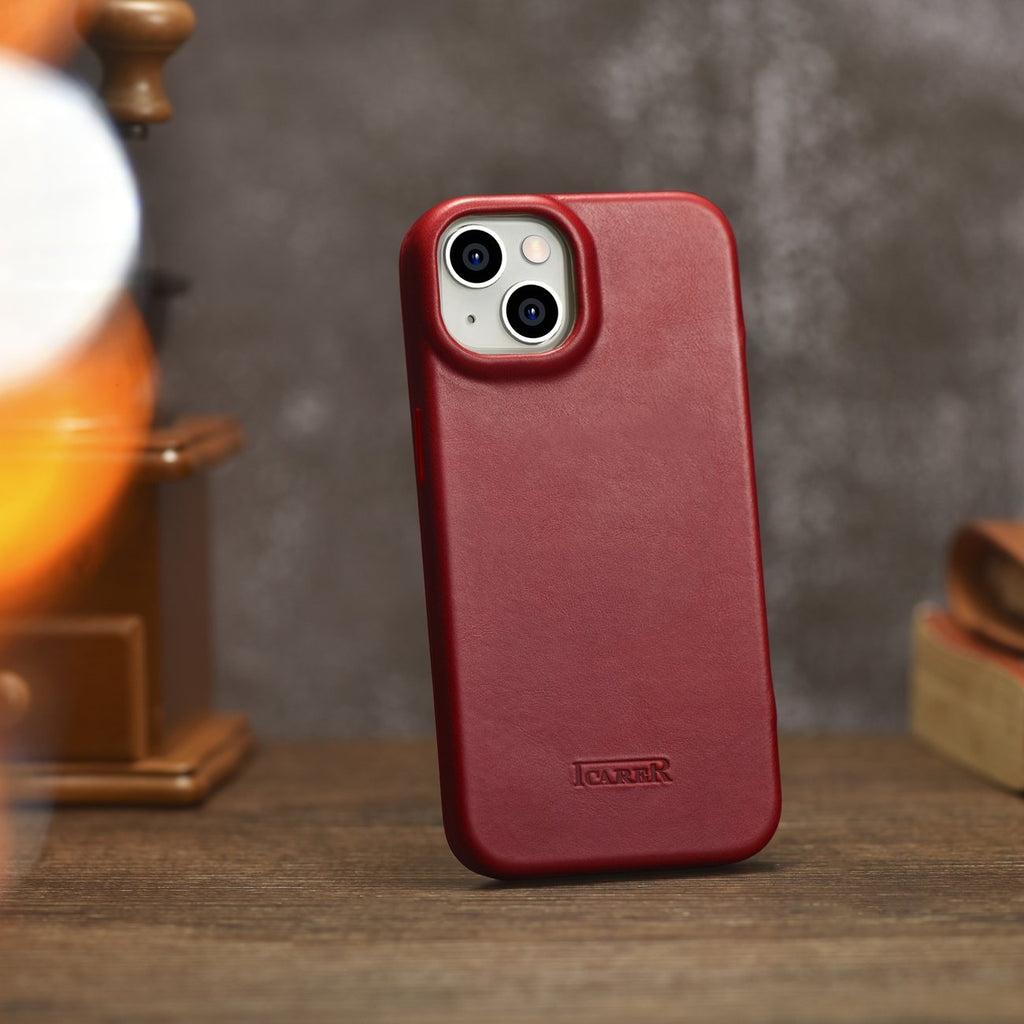 iCarer odinis MagSafe dėklas iPhone 14 Plus – raudonas