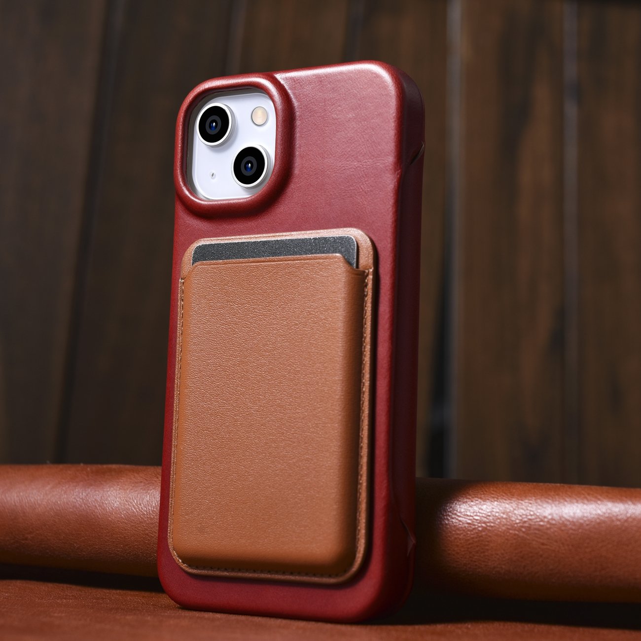 iCarer odinis MagSafe dėklas iPhone 14 Plus – raudonas