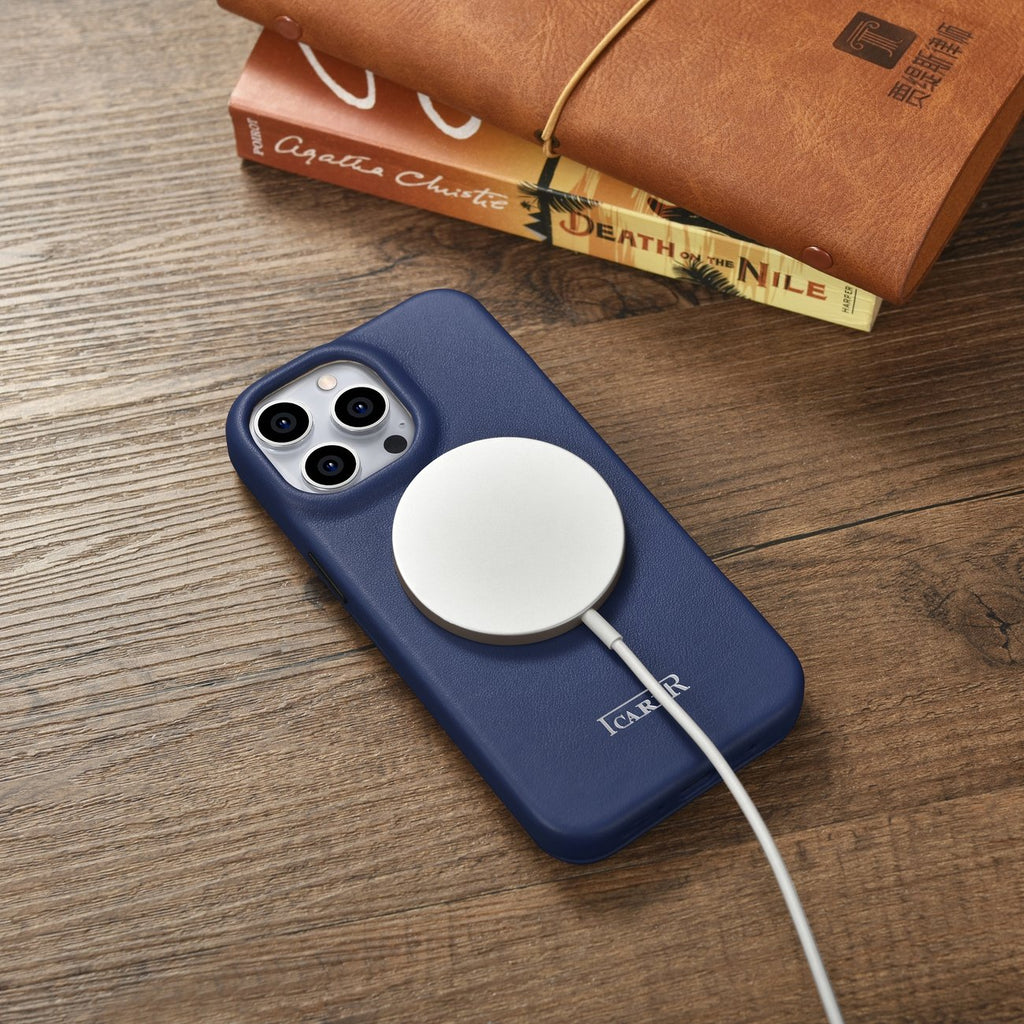 iCarer odinis MagSafe dėklas iPhone 14 Pro – mėlynas