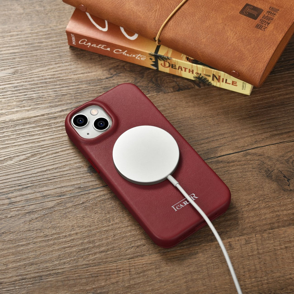 iCarer odinis MagSafe dėklas iPhone 14 Plus – raudonas