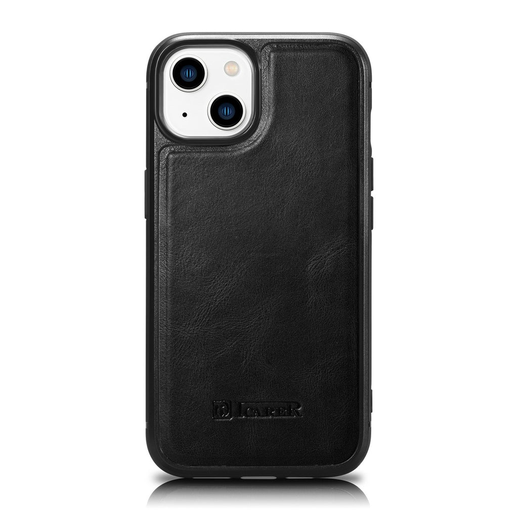 iCarer natūralios odos dėklas iPhone 14 Plus – juodas