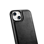 iCarer natūralios odos dėklas iPhone 14 Plus – juodas