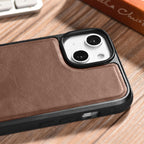 iCarer natūralios odos MagSafe dėklas iPhone 14 Plus – rudas