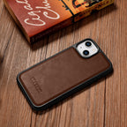iCarer natūralios odos MagSafe dėklas iPhone 14 Plus – rudas