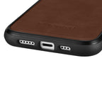iCarer natūralios odos MagSafe dėklas iPhone 14 Plus – rudas