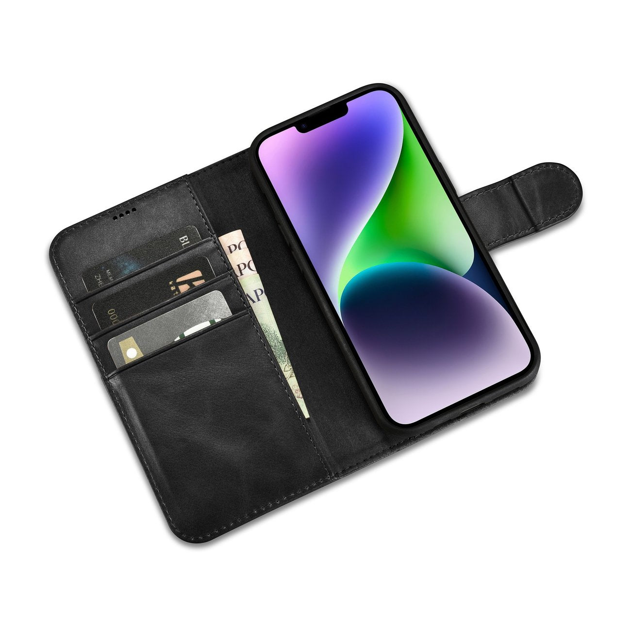 iCarer odinis dėklas iPhone 14 Plus 2in1 su RFID – juodas