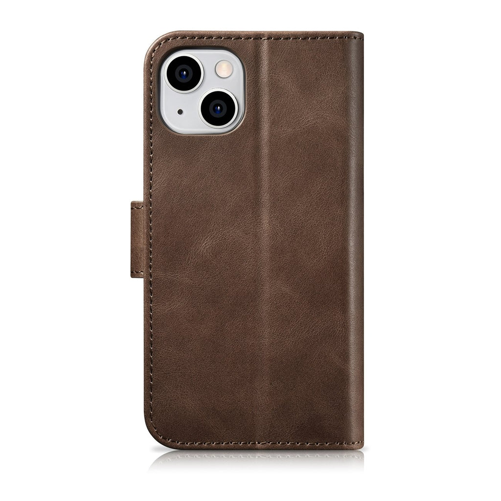 iCarer odinis Anti‑RFID dėklas iPhone 14 Plus – rudas