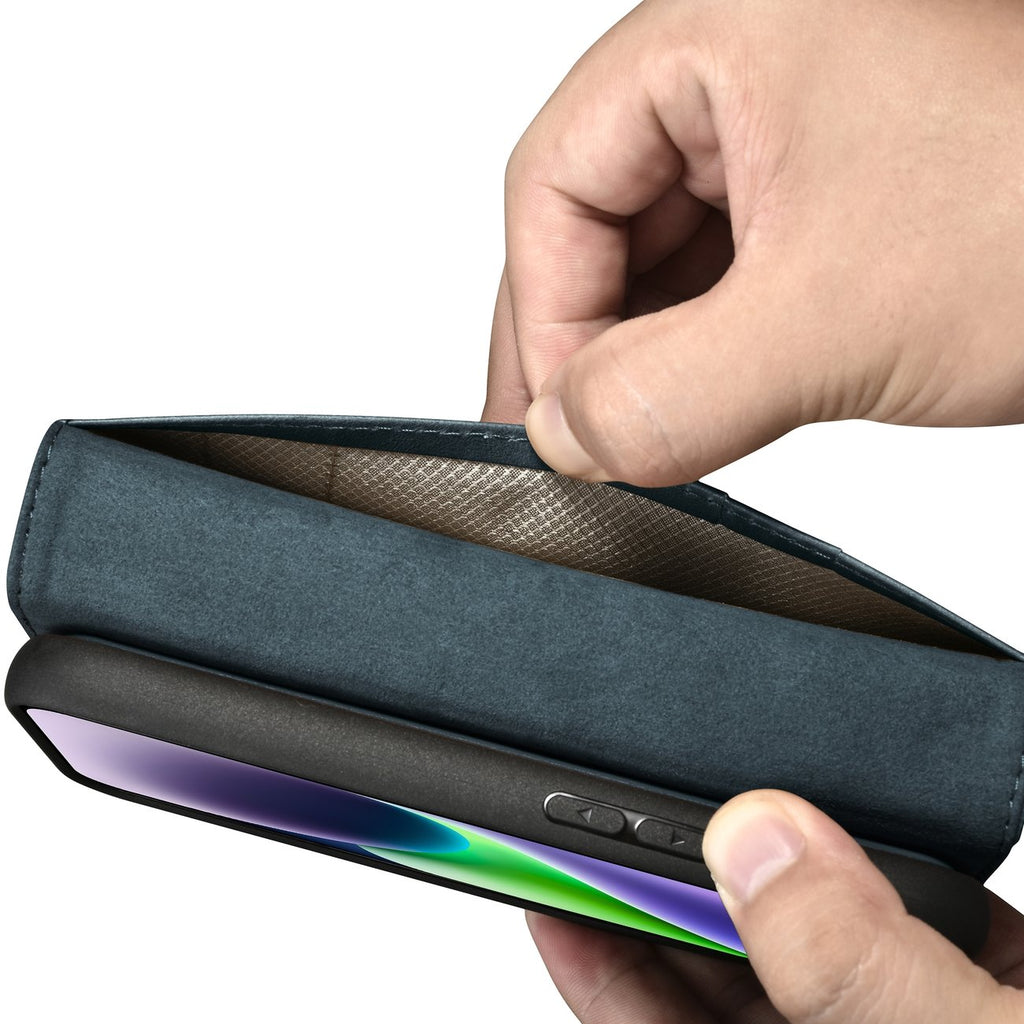 iCarer odinis RFID dėklas iPhone 14 Plus – mėlynas