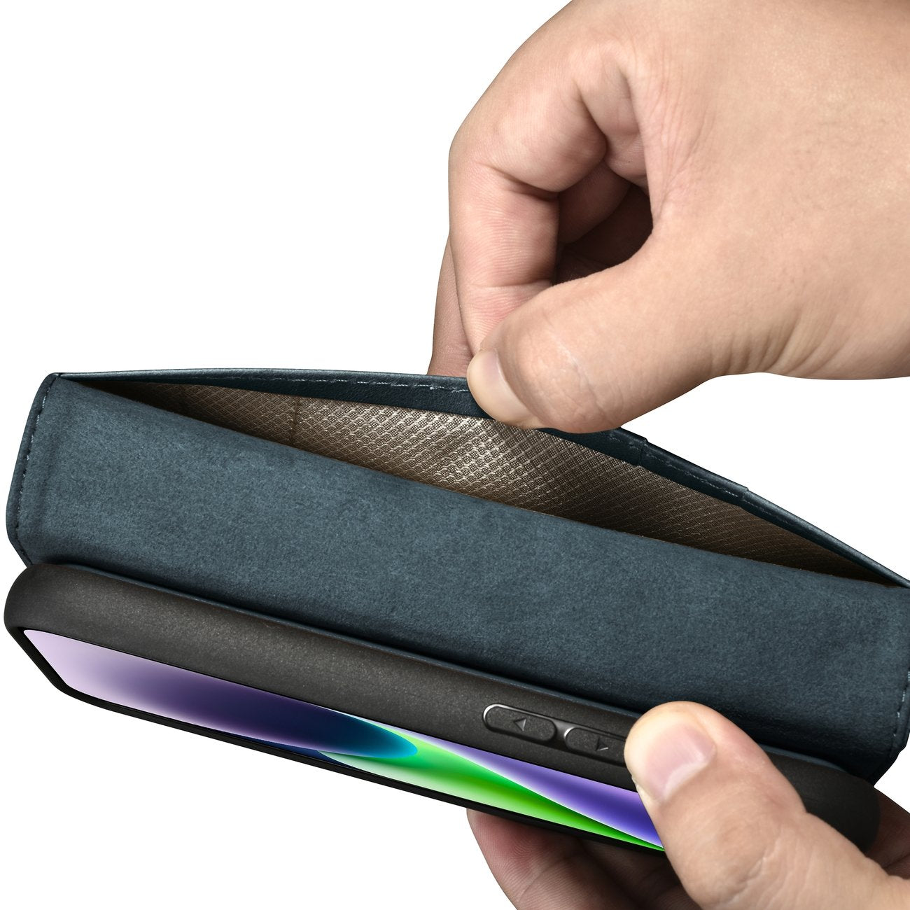 iCarer odinis RFID dėklas iPhone 14 Plus – mėlynas