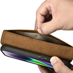 iCarer odinis 2in1 dėklas iPhone 14 Plus – rudas, RFID