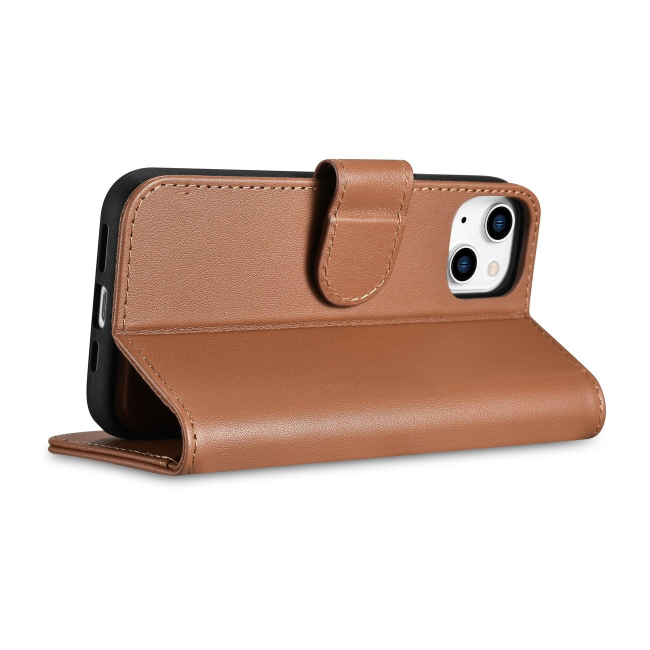 iCarer odinis 2in1 dėklas iPhone 14 su RFID – rudas